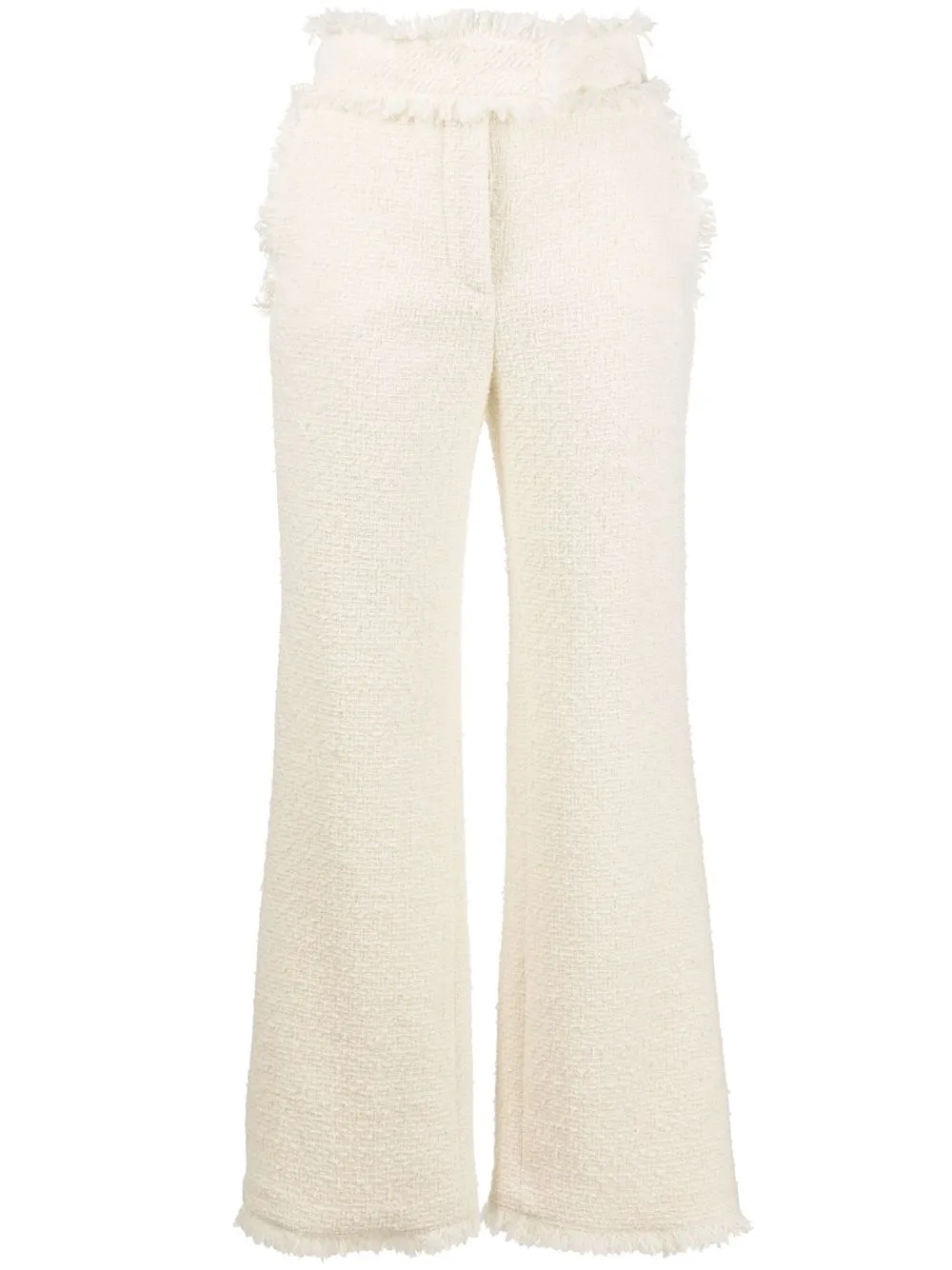 

Alberta Ferretti pantalones rectos de tweed - Blanco