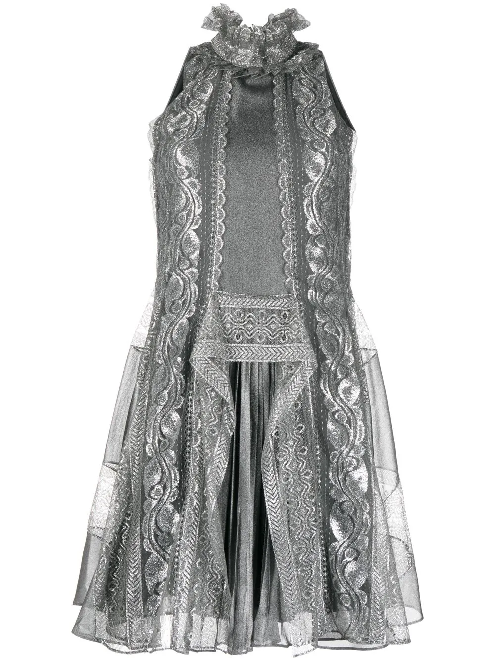 

Alberta Ferretti ruffle mini dress - Grey