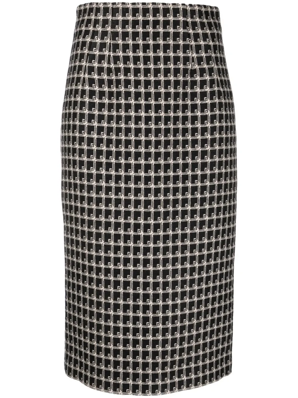 

Alberta Ferretti logo-jacquard midi skirt - Black