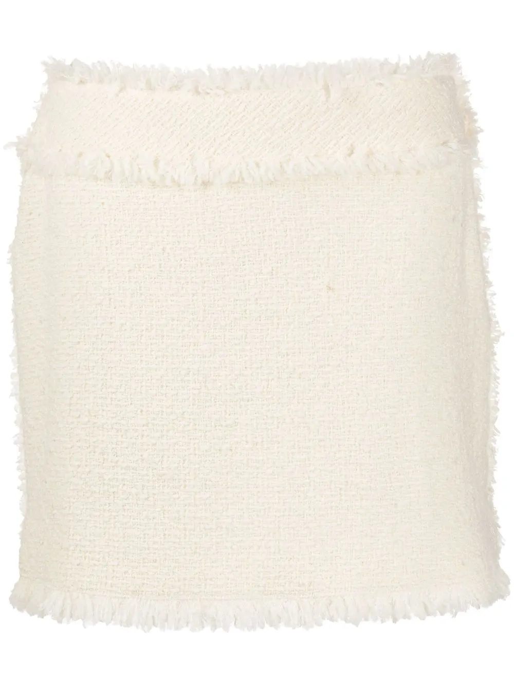 

Alberta Ferretti falda corta de tweed - Blanco