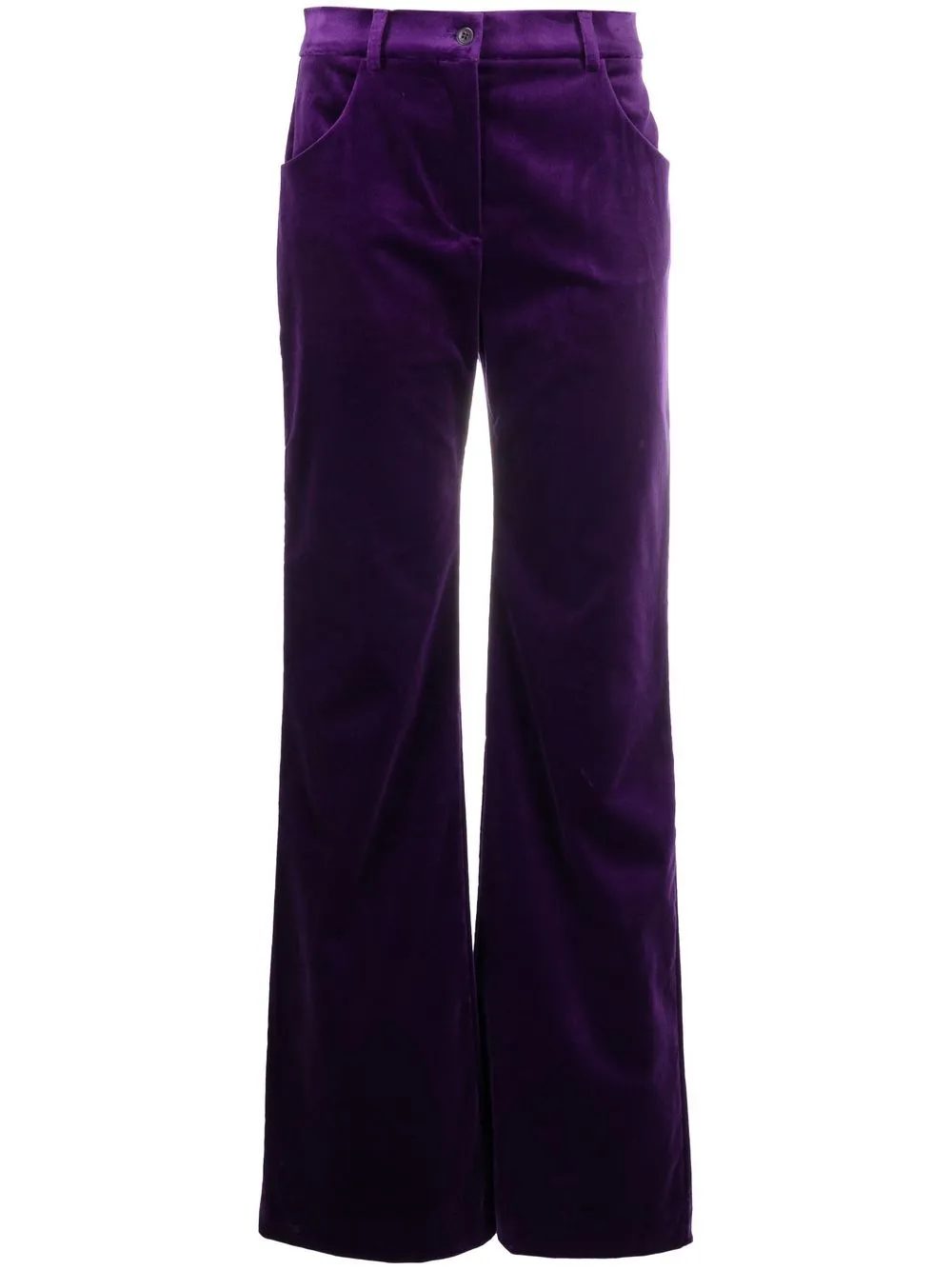 

Alberta Ferretti velvet straight-leg trousers - Purple