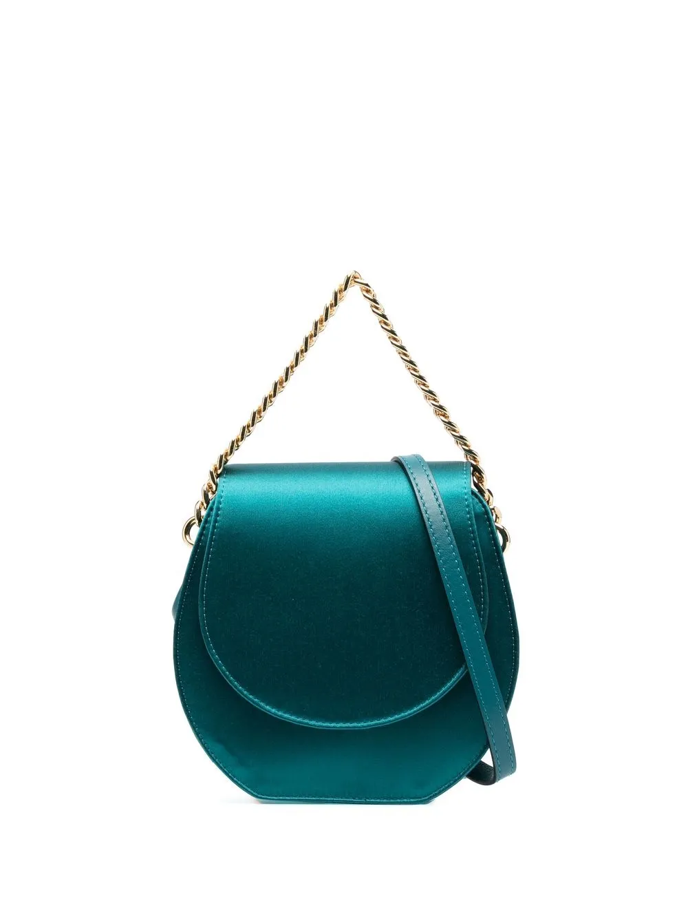 Alberta Ferretti Round Logo-plaque Crossbody Bag In 绿色