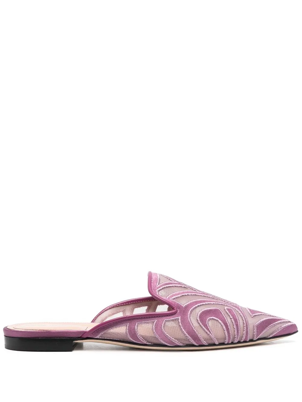 

Alberta Ferretti mesh-panelled mules - Pink