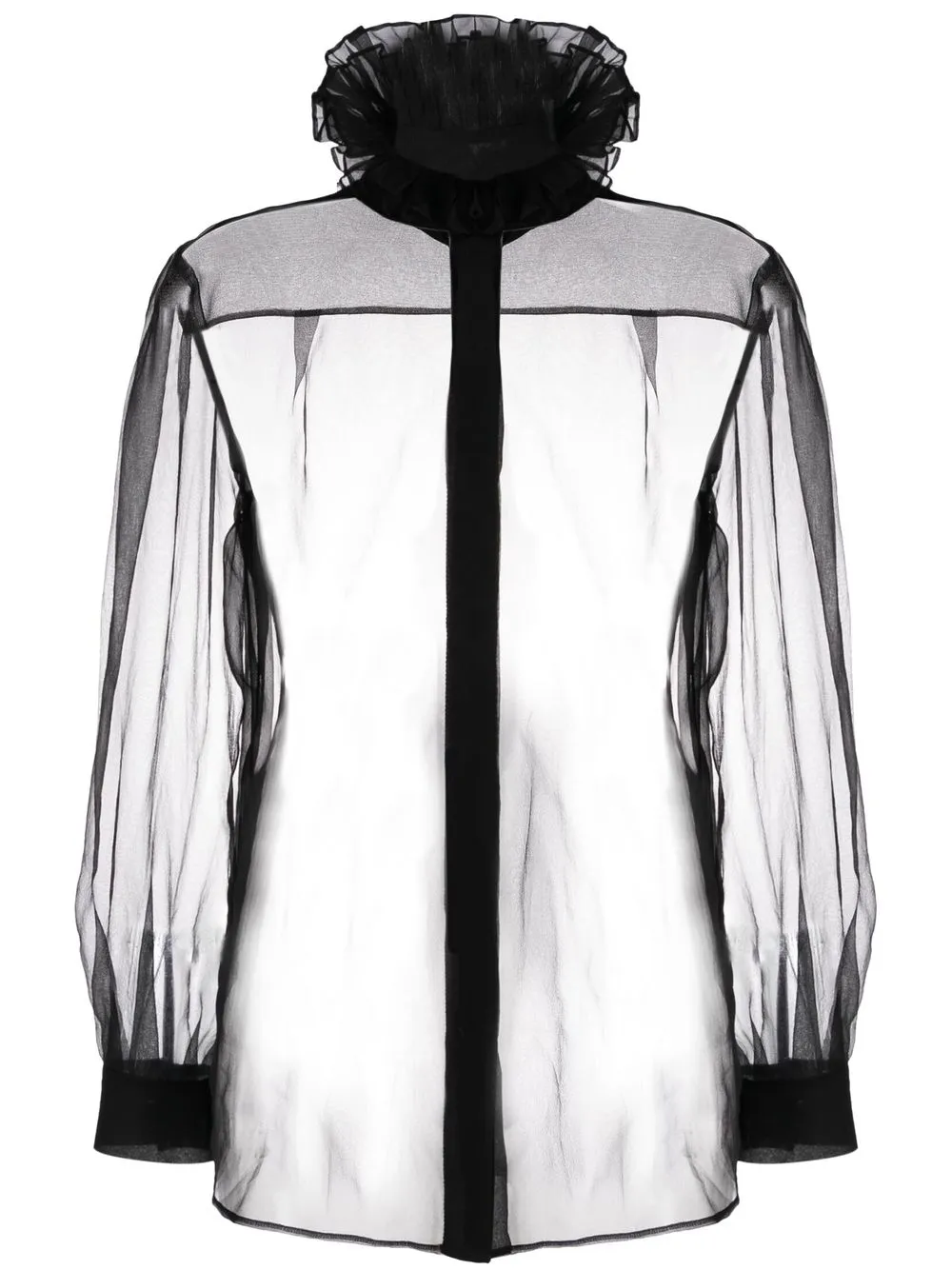 

Alberta Ferretti camisa de seda transparente - Negro