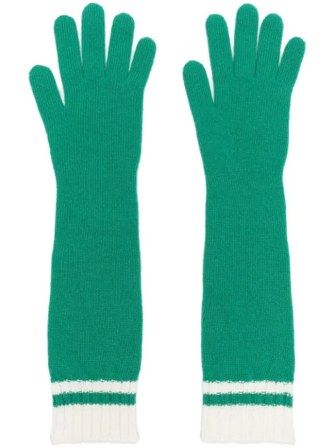 Alberta Ferretti ribbed-knit long-length gloves