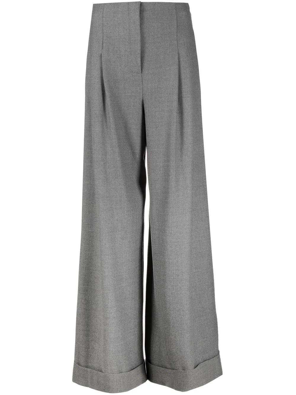 

Alberta Ferretti pantalones anchos de tiro alro - Gris