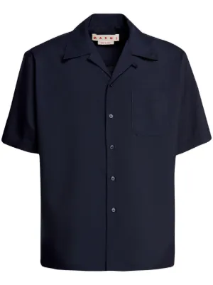 Sacai zip-pocket Taffeta Shirt | Blue | FARFETCH