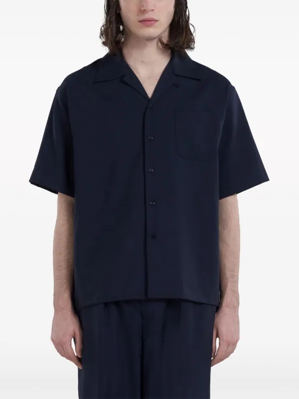Marni Tropical Wool Bowling Shirt | Blue | FARFETCH RO