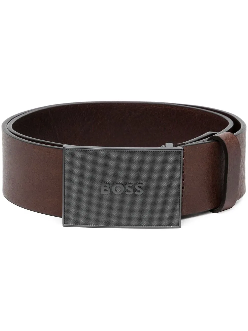 

BOSS Icon-V logo-buckle belt - Brown