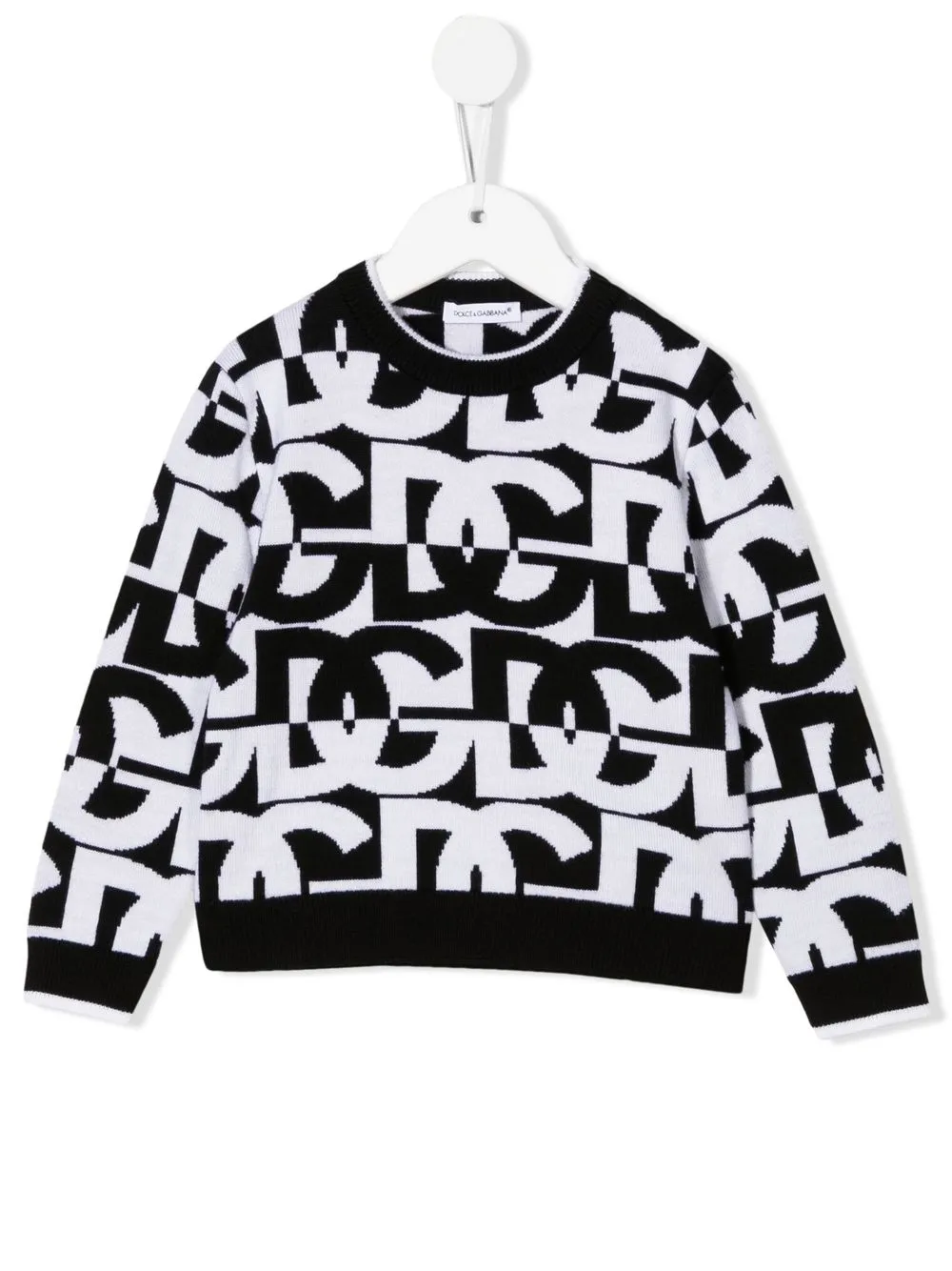 

Dolce & Gabbana Kids logo-knit virgin wool jumper - White