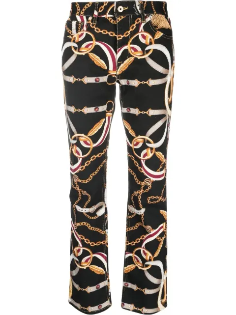 Just Cavalli baroque-print straight-leg trousers 