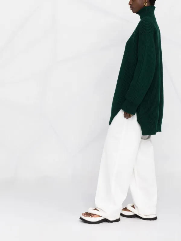 Jil Sander リブニット タートルネック セーター | グリーン | FARFETCH JP