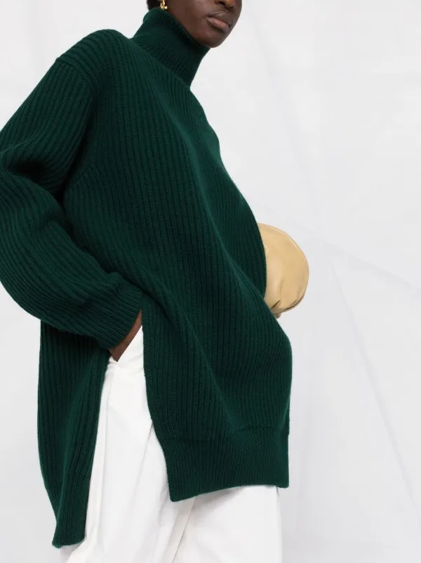 JILSANDER リブ編みタートルネックセーター Jil Sander リブニット タートルネック セーター | グリーン | FARFETCH JP