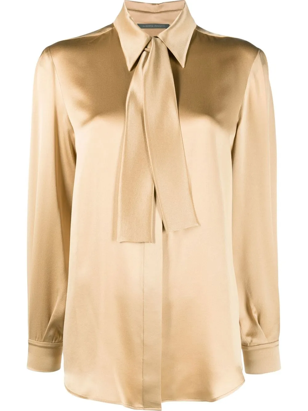 

Alberta Ferretti scarf-detail silk shirt - Neutrals