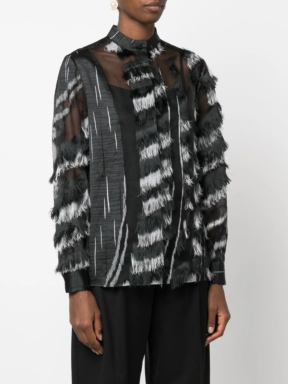  Alberta Ferretti Transparente Bluse   Schwarz 