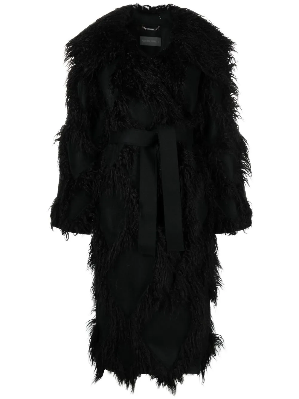 

Alberta Ferretti abrigo texturizado con botones - Negro