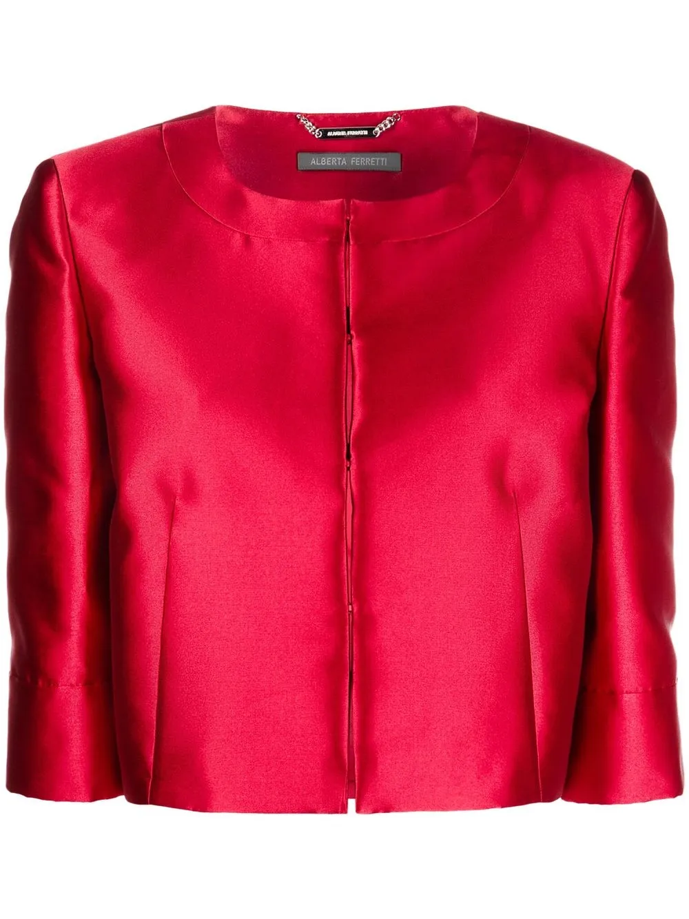 

Alberta Ferretti dart-detail cropped jacket - Red