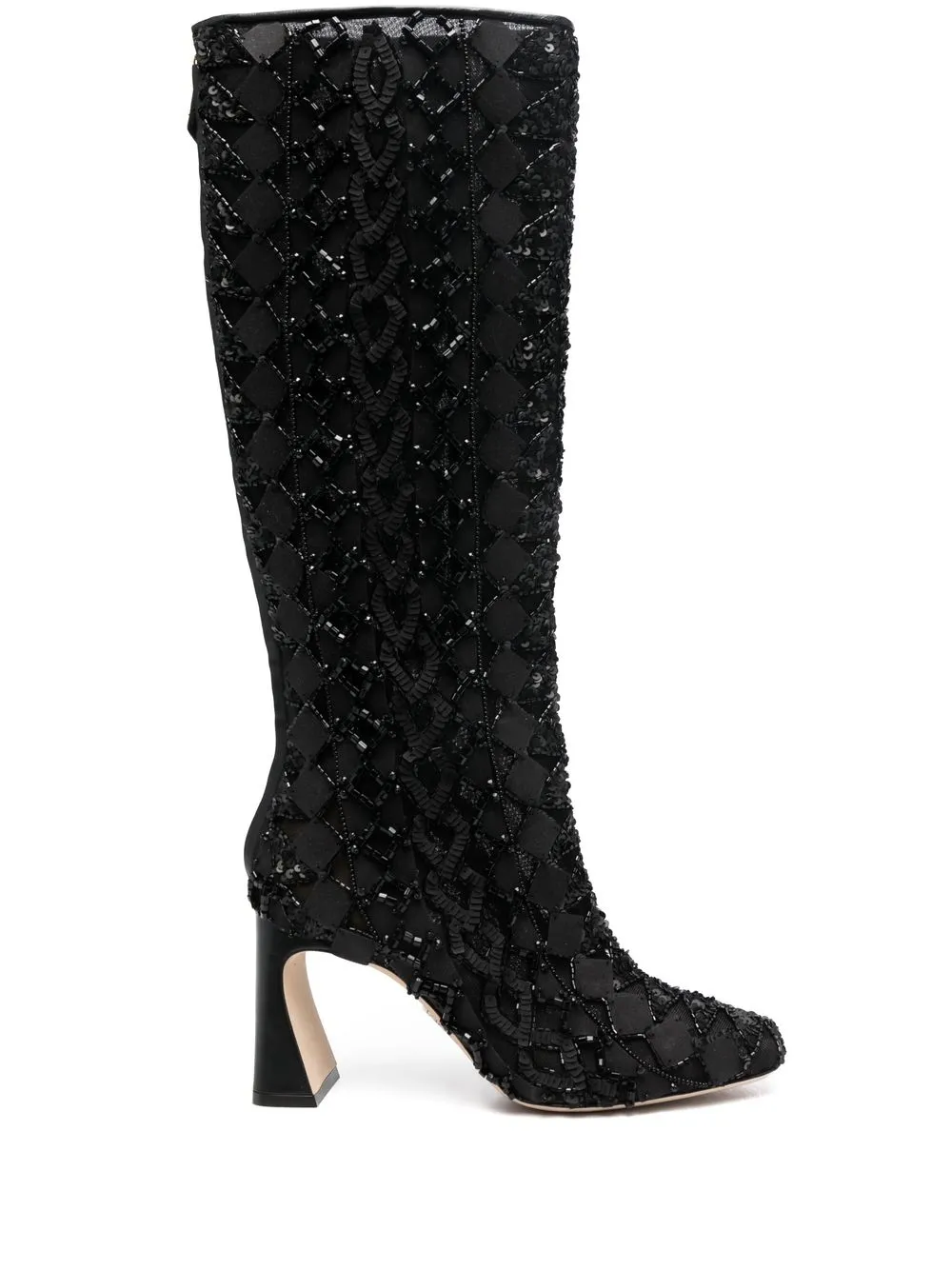 

Alberta Ferretti botas altas con detalles y tacón de 80mm - Negro