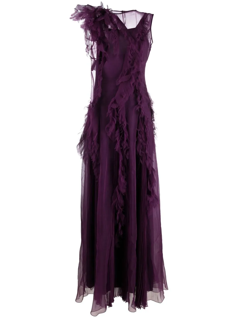 

Alberta Ferretti vestido de fiesta con volantes - Morado