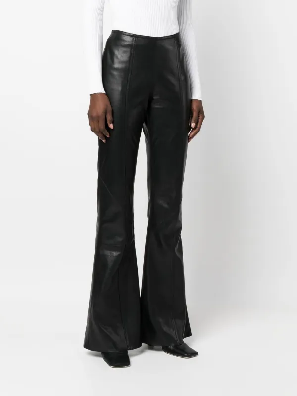 パンツ A FERRETTI Woman Pants Black 03125134 555 Alberta Ferretti flared-leg Leather Trousers | Black | FARFETCH