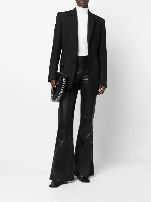 Alberta Ferretti flared-leg Leather Trousers | Black | FARFETCH