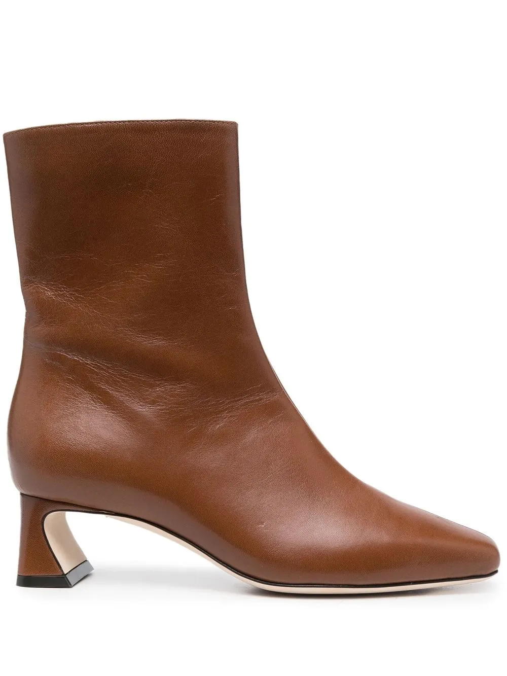 

Alberta Ferretti square-toe leather ankle boots - Brown