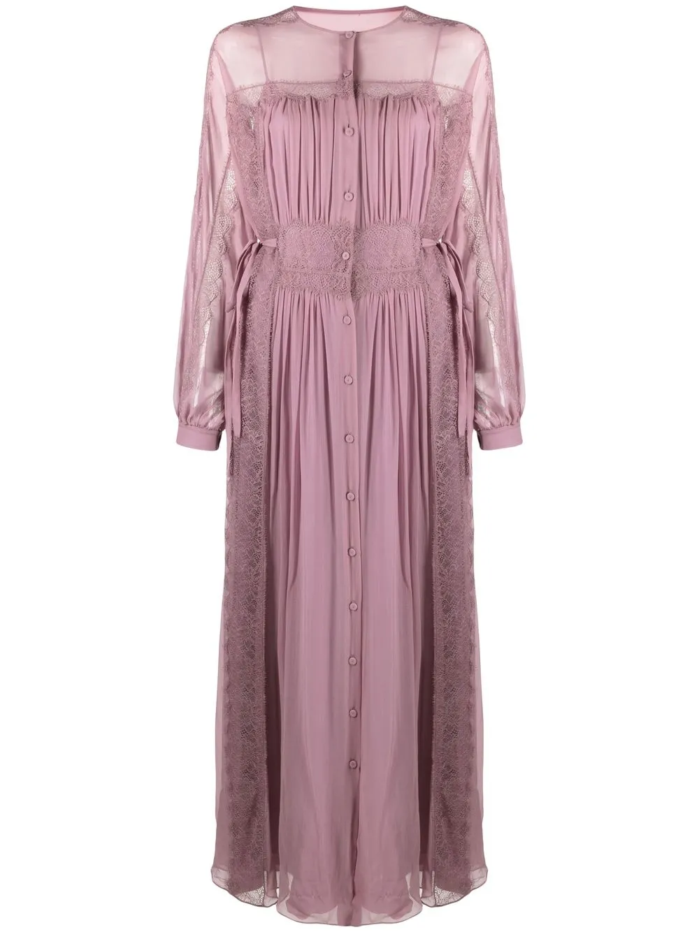 

Alberta Ferretti vestido de fiesta con paneles de encaje - Rosado