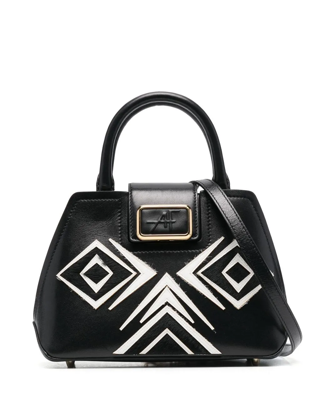 

Alberta Ferretti geometric panels clutch bag - Black