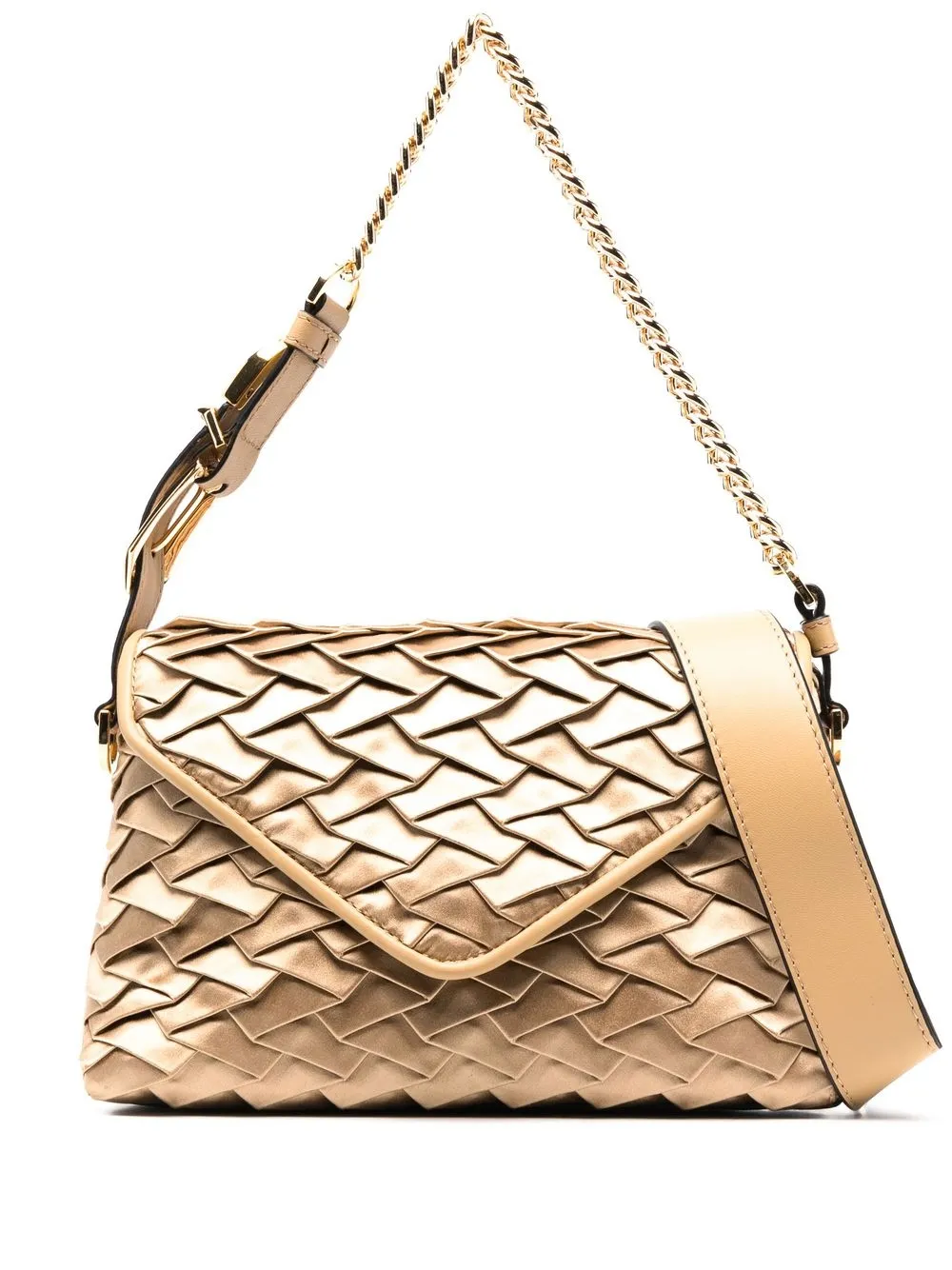 

Alberta Ferretti folded-design chain-link shoulder bag - Brown