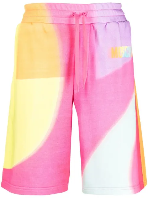 Moschino rainbow-print track shorts
