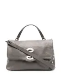 Zanellato grained leather tote bag - Grey