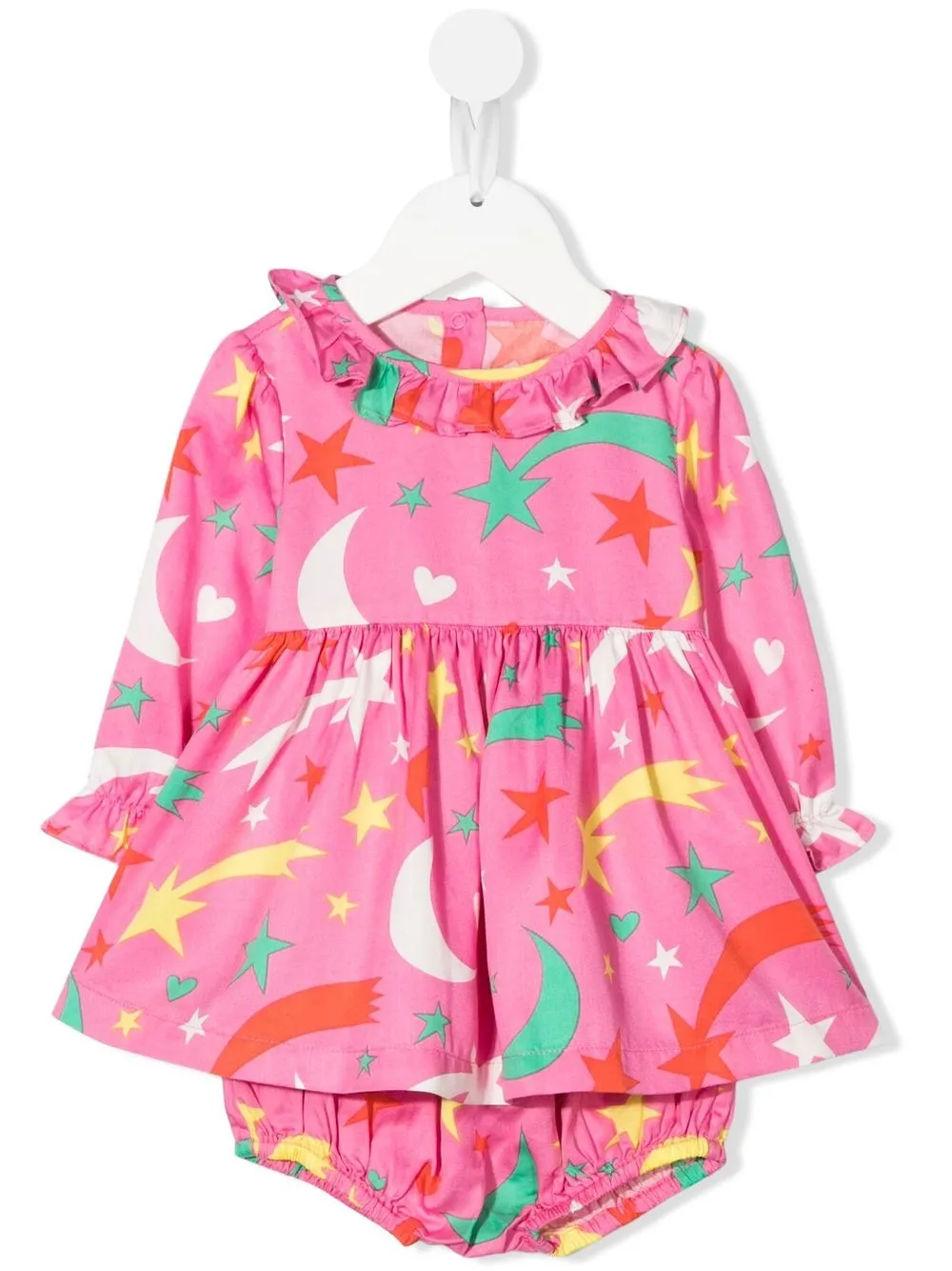 

Stella McCartney Kids vestido plisado con estampado gráfico - Rosado