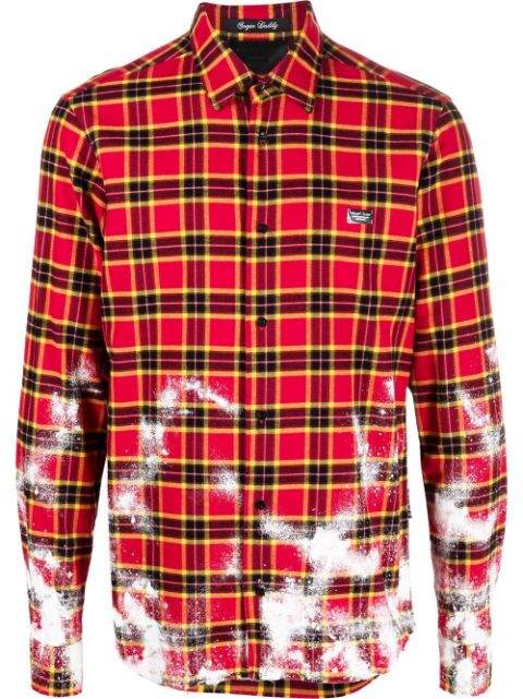 Philipp Plein flannel logo shirt Men