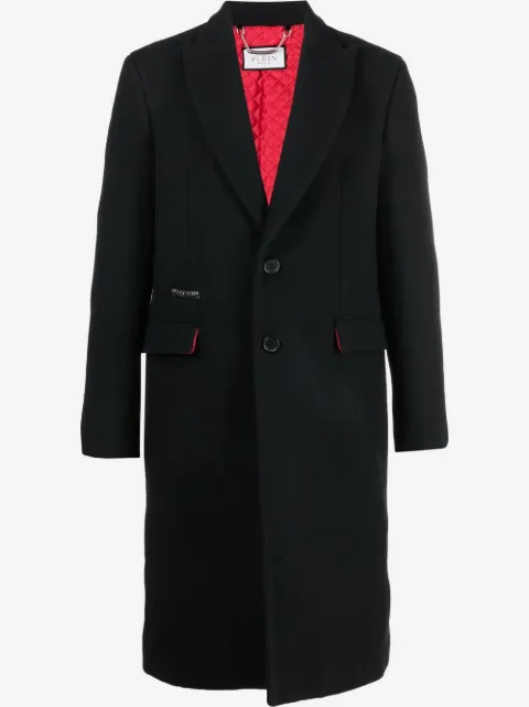 Philipp Plein graffiti-print single-breasted coat