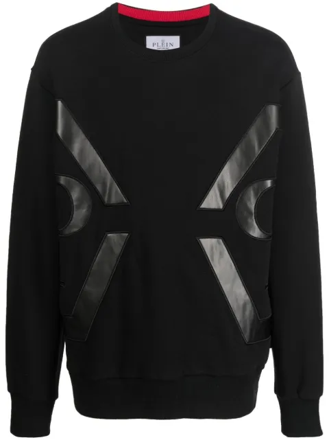 Philipp Plein panelled crew-neck cotton sweatshirt
