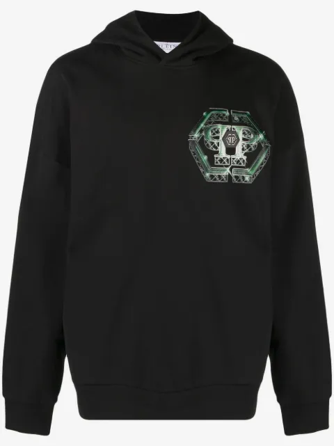 Philipp Plein hoodie con estampado Godzilla Monster