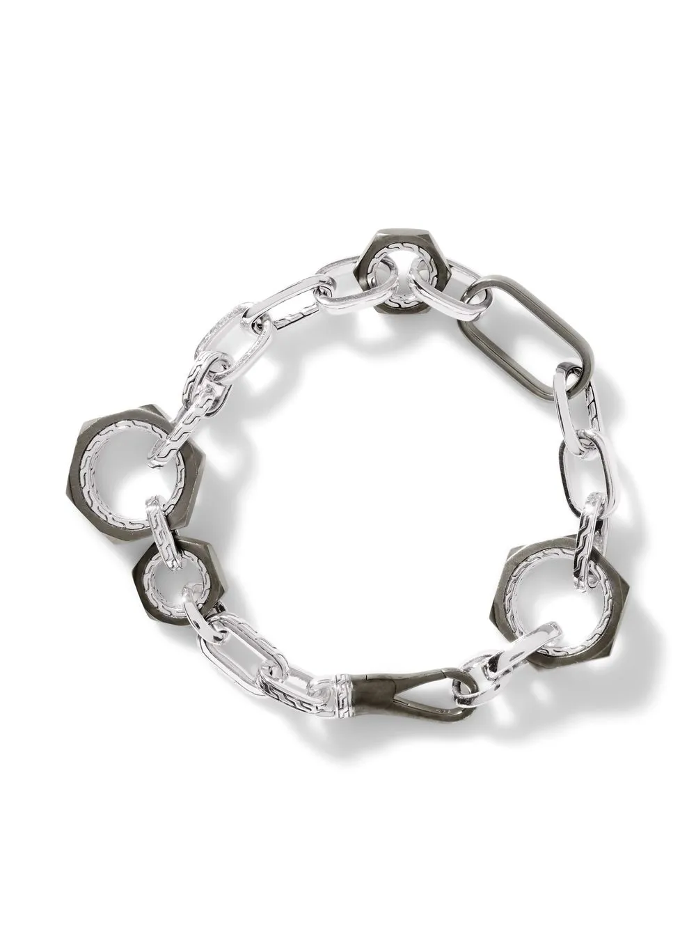 

John Hardy Classic Chain silver and rhodium bracelet