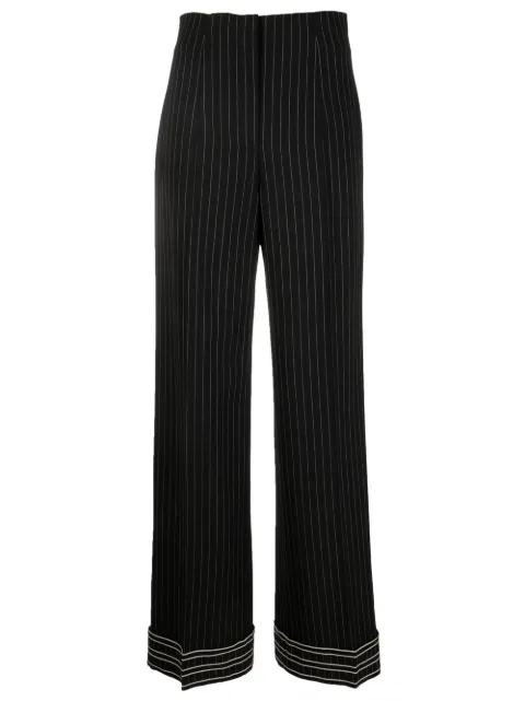 Alberta Ferretti pantalones de tiro alto a rayas diplomáticas