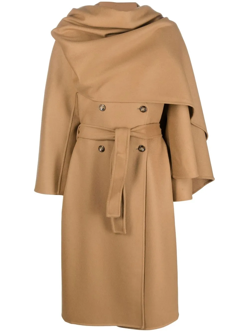 

Alberta Ferretti wraparound belted double-breasted coat - Brown