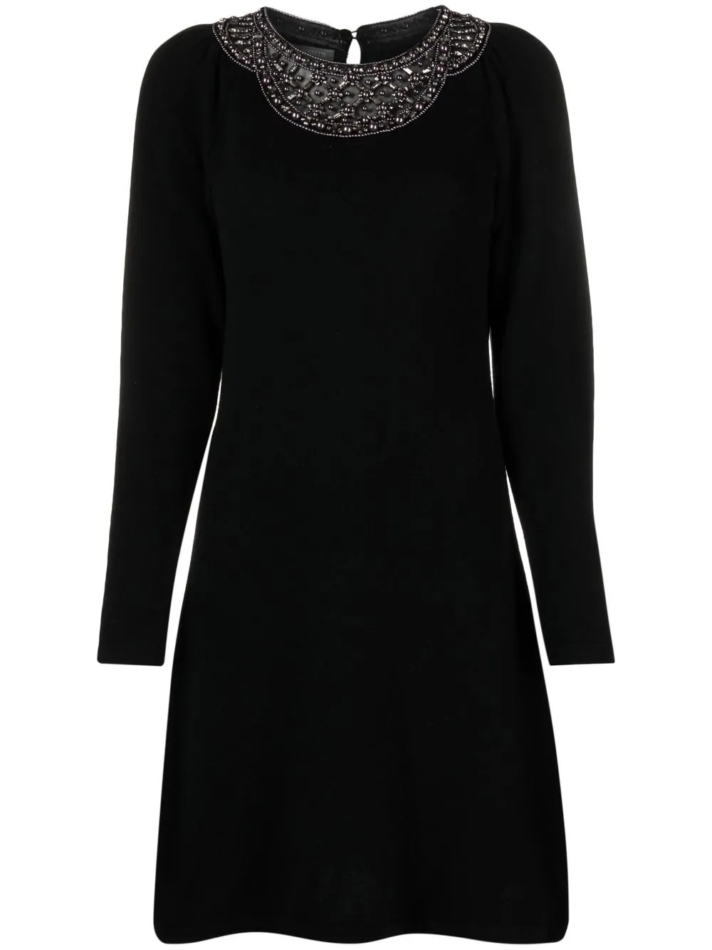 

Alberta Ferretti embellished-collar mini dress - Black