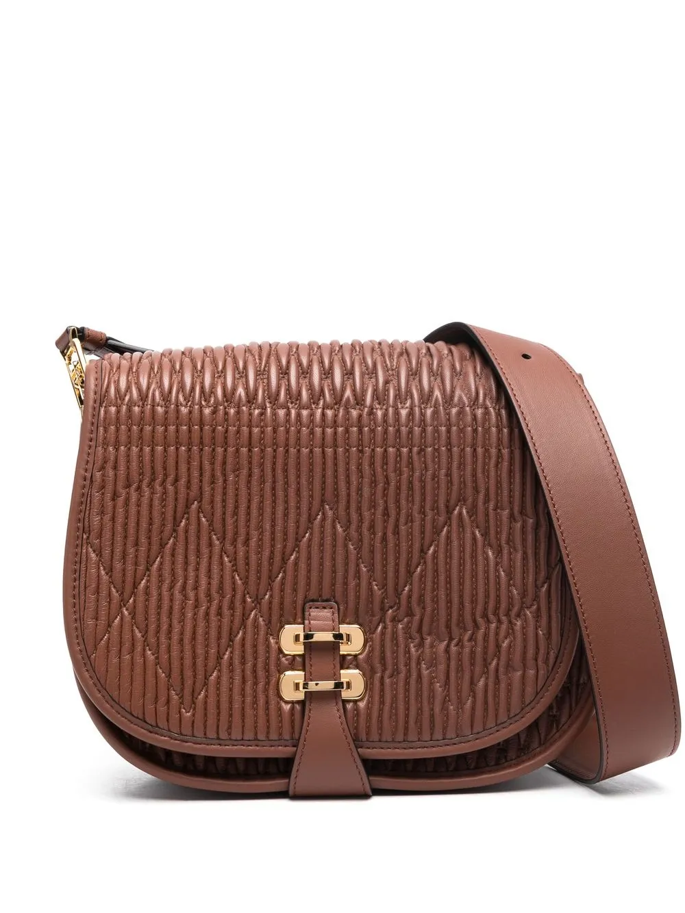 

Alberta Ferretti ribbed sheepskin crossbody bag - Brown