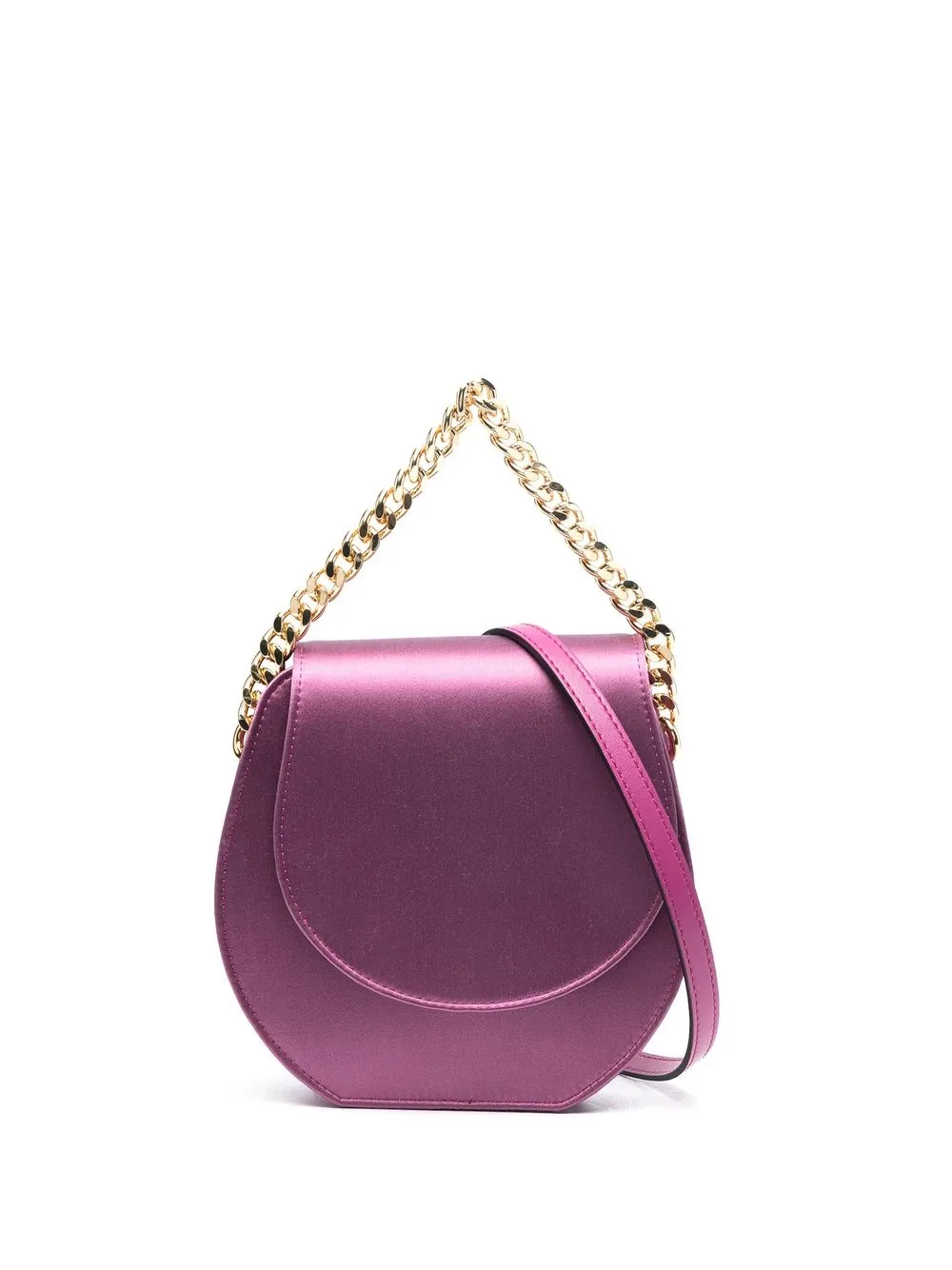 Alberta Ferretti Round Logo-plaque Crossbody Bag In Pink