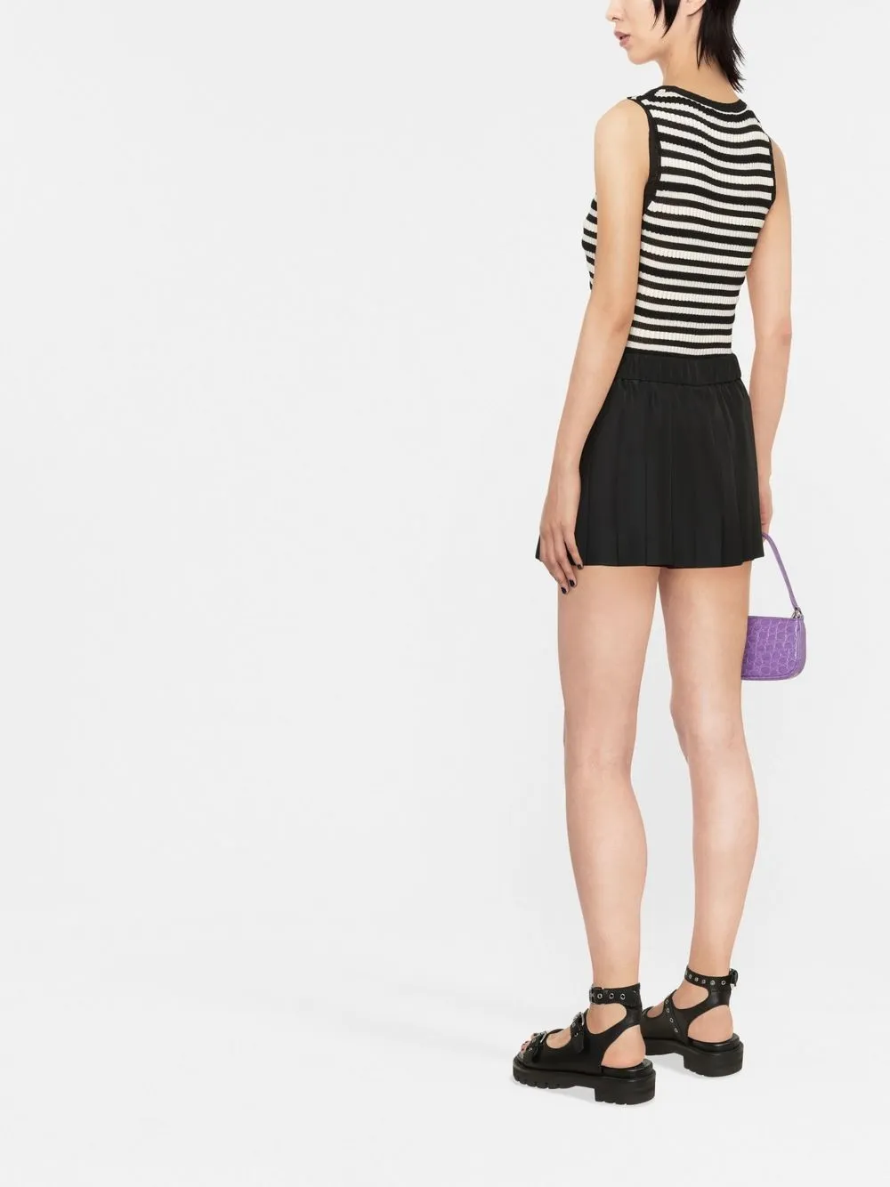 Pleated Slip-On Short Shorts