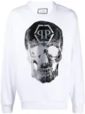 Philipp Plein skull logo-print crew-neck sweatshirt - White