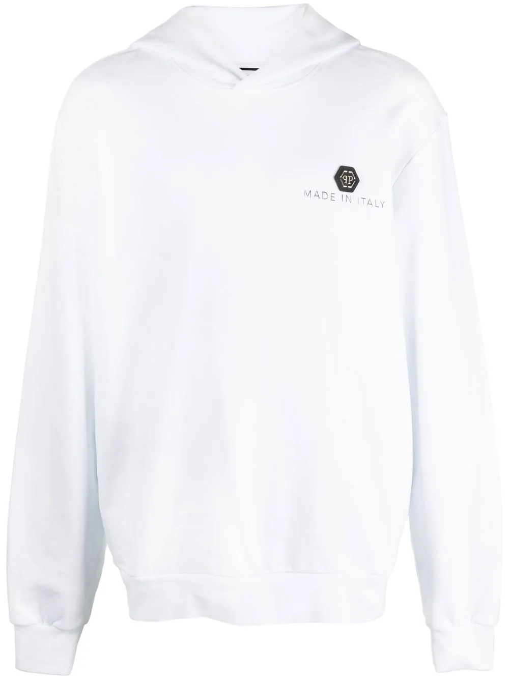 

Philipp Plein logo plaque hoodie - White