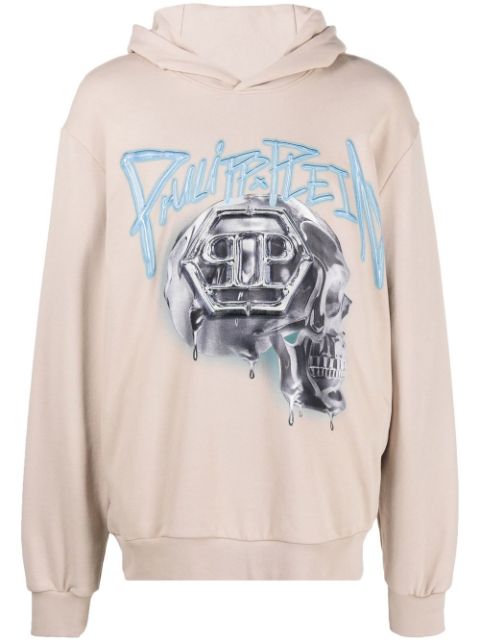 Philipp Plein skull-print long-sleeve hoodie Men