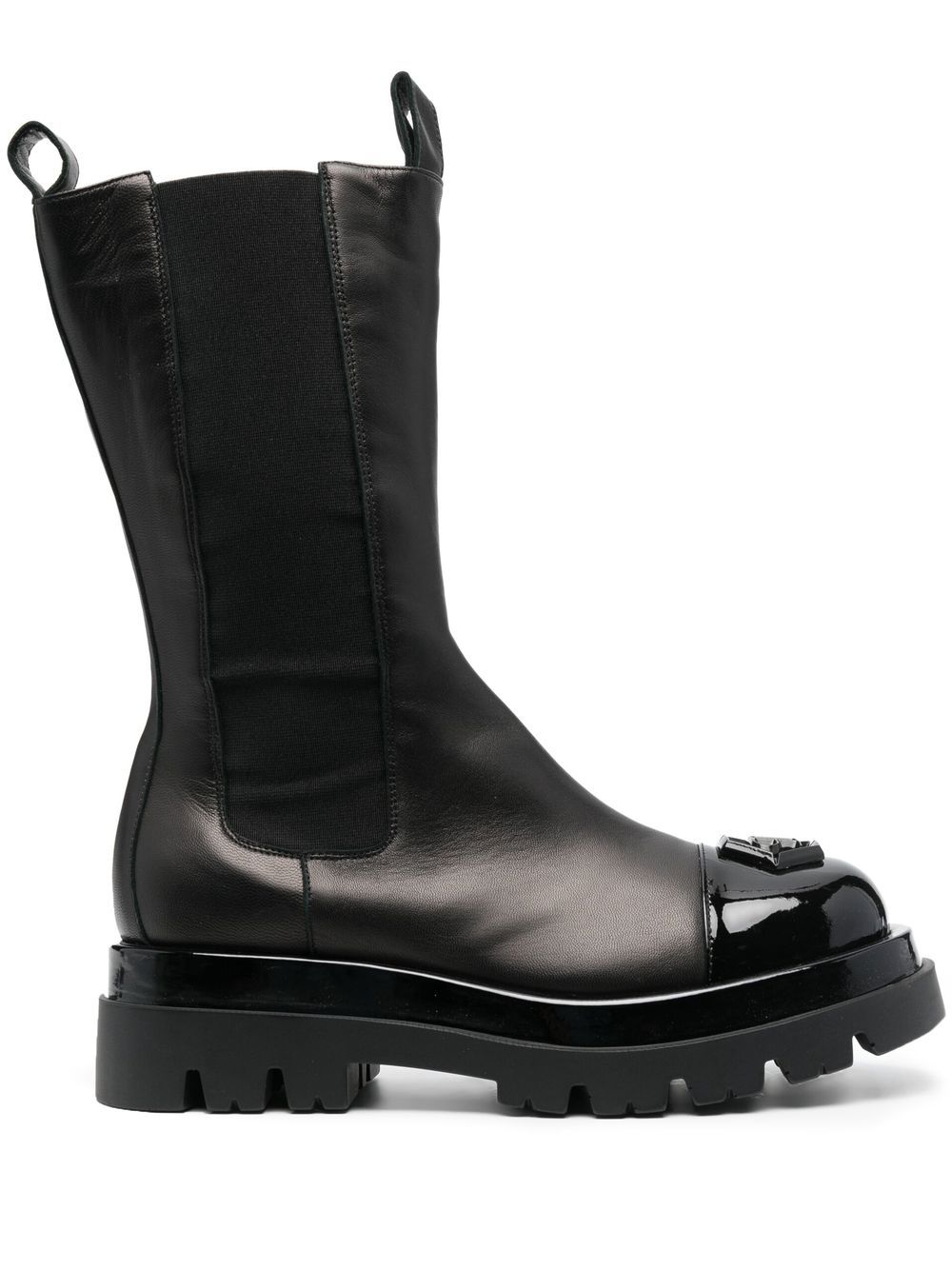 Philipp Plein Hexagon leather biker boots - Black