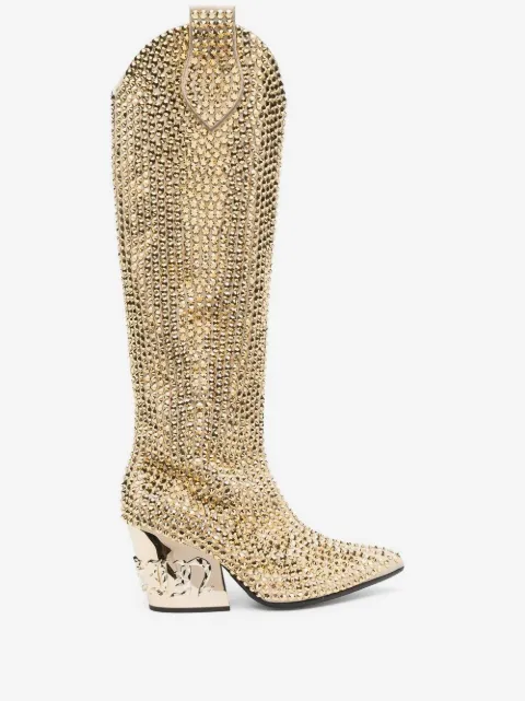 Philipp Plein bottes Strass Cow Boy