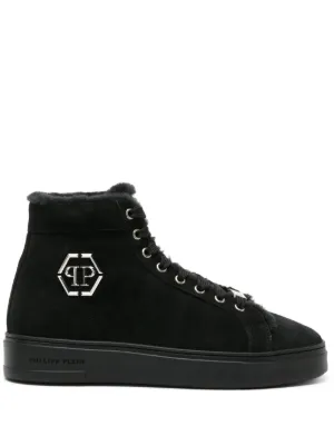 Philipp Plein snakeskin-effect high-top Sneakers | Black | FARFETCH RO