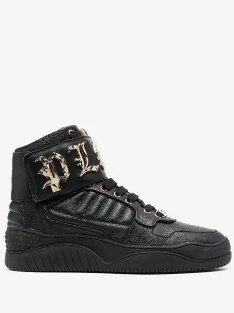 Philipp Plein Tênis cano alto com logo